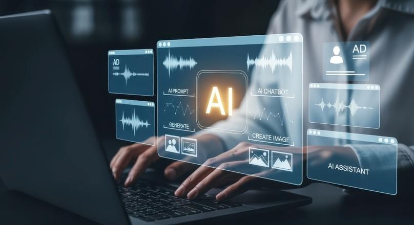 AI content marketing workflow showing how AI tools support strategy, creation, and AI search visibility across 9 AI platforms