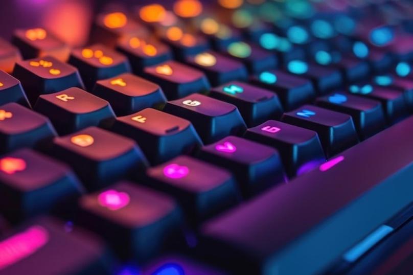 Close-up of a keyboard with vibrant lights representing the intersection of search queries and AI-powered discovery