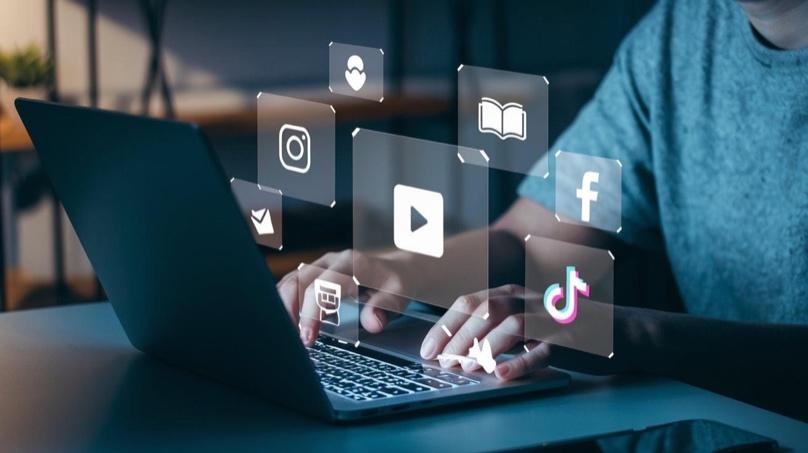 Digital marketing strategy overview showing connected channels including search, social media, email, and AI search