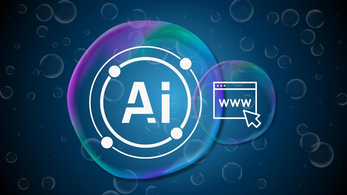 AI search bubble replacing traditional web browser click as zero-click search reshapes brand visibility and the marketing funnel
