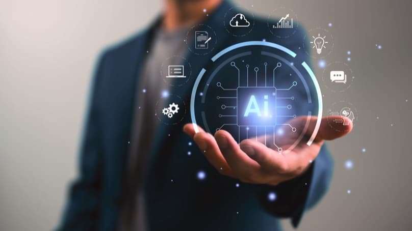 Digital workspace showing an AI visibility audit in progress with search analytics and performance metrics on screen