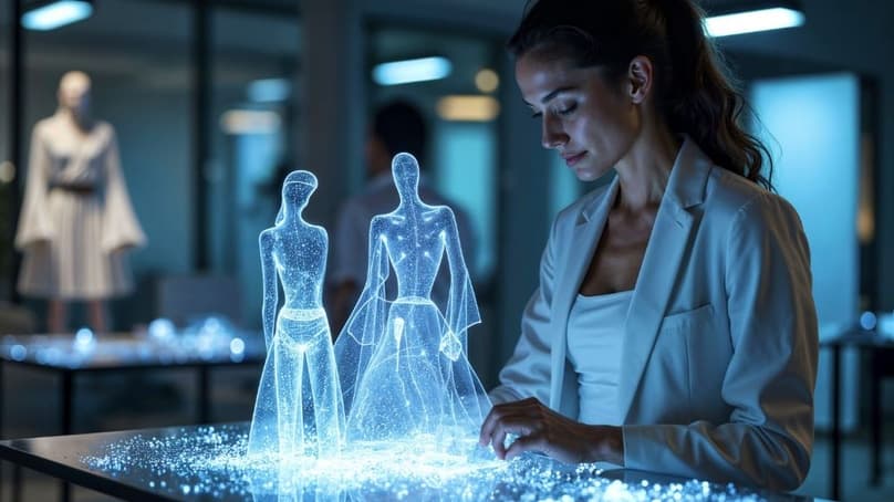 Fashion brand AI search visibility showing clothing and AI technology convergence