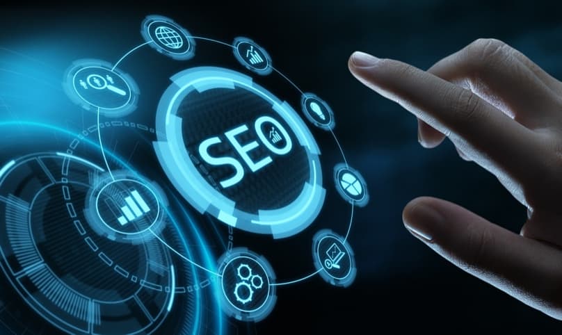 Technical SEO factors for AI search visibility showing structured data, site speed, and search optimization concepts