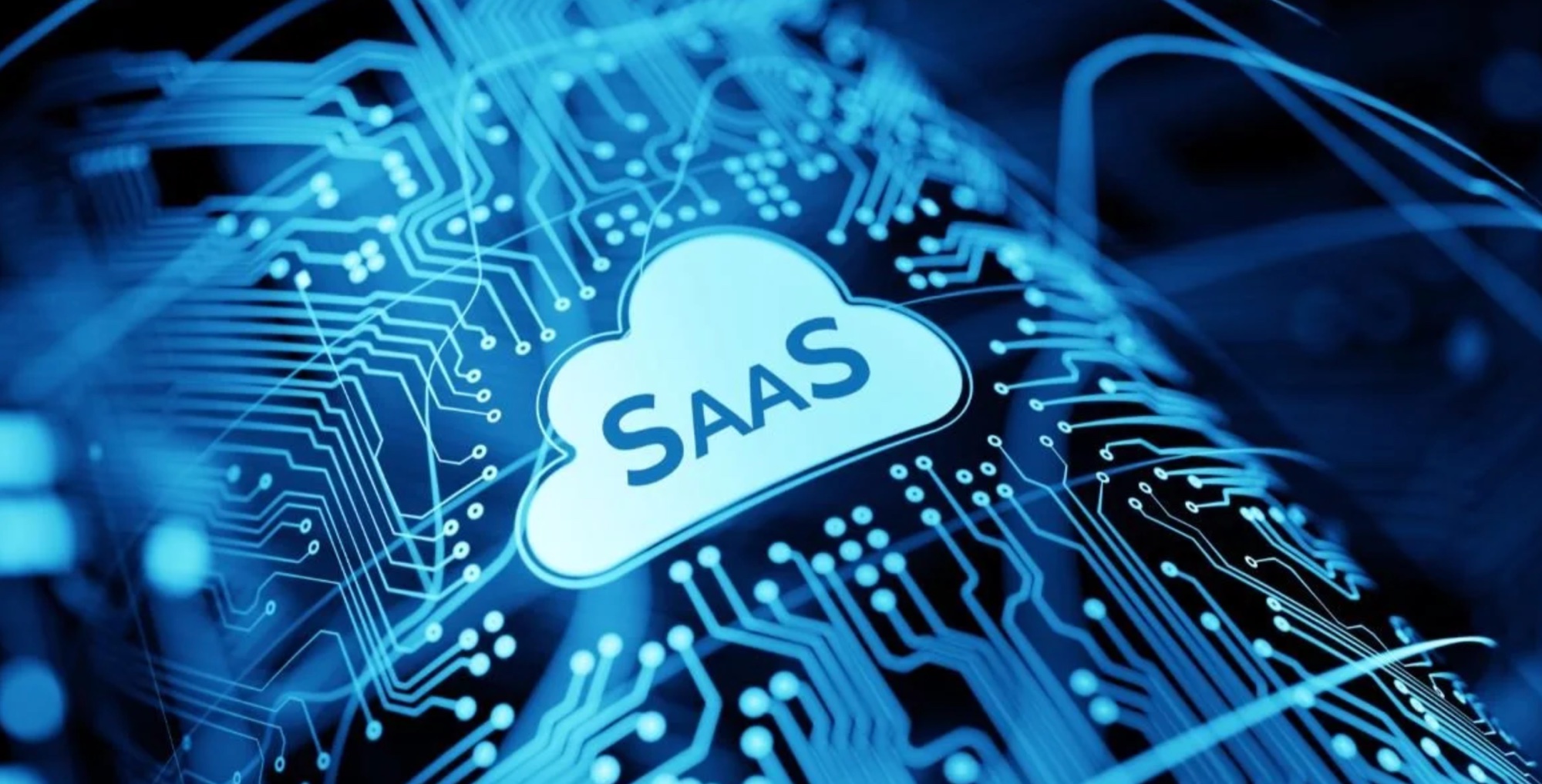SaaS cloud icon glowing on a circuit board, illustrating answer engine optimization tactics for SaaS marketing teams