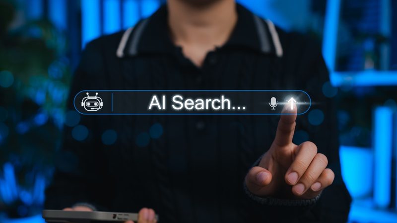 AI search engines processing business queries and surfacing website information in generated responses