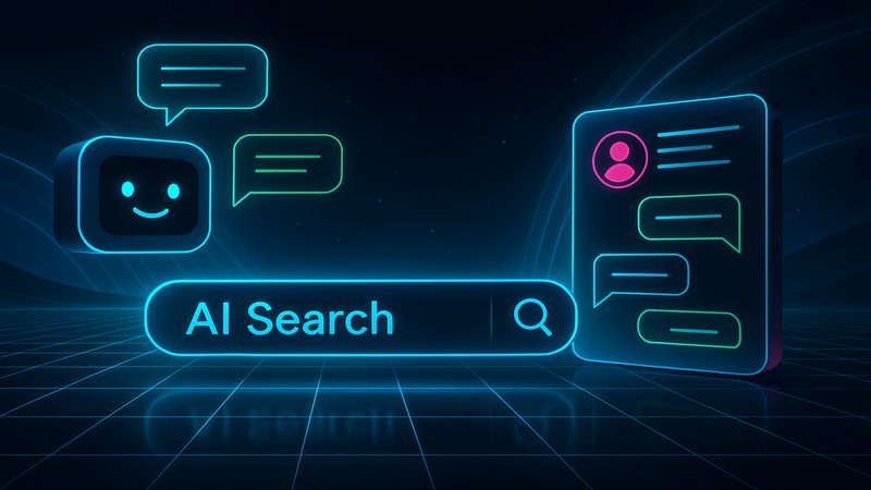 AI search results panel showing how AI engines generate direct answers versus traditional blue-link search results