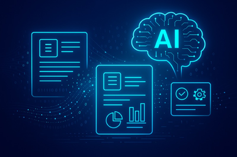 AI document processing system parsing and understanding structured website content for language model consumption
